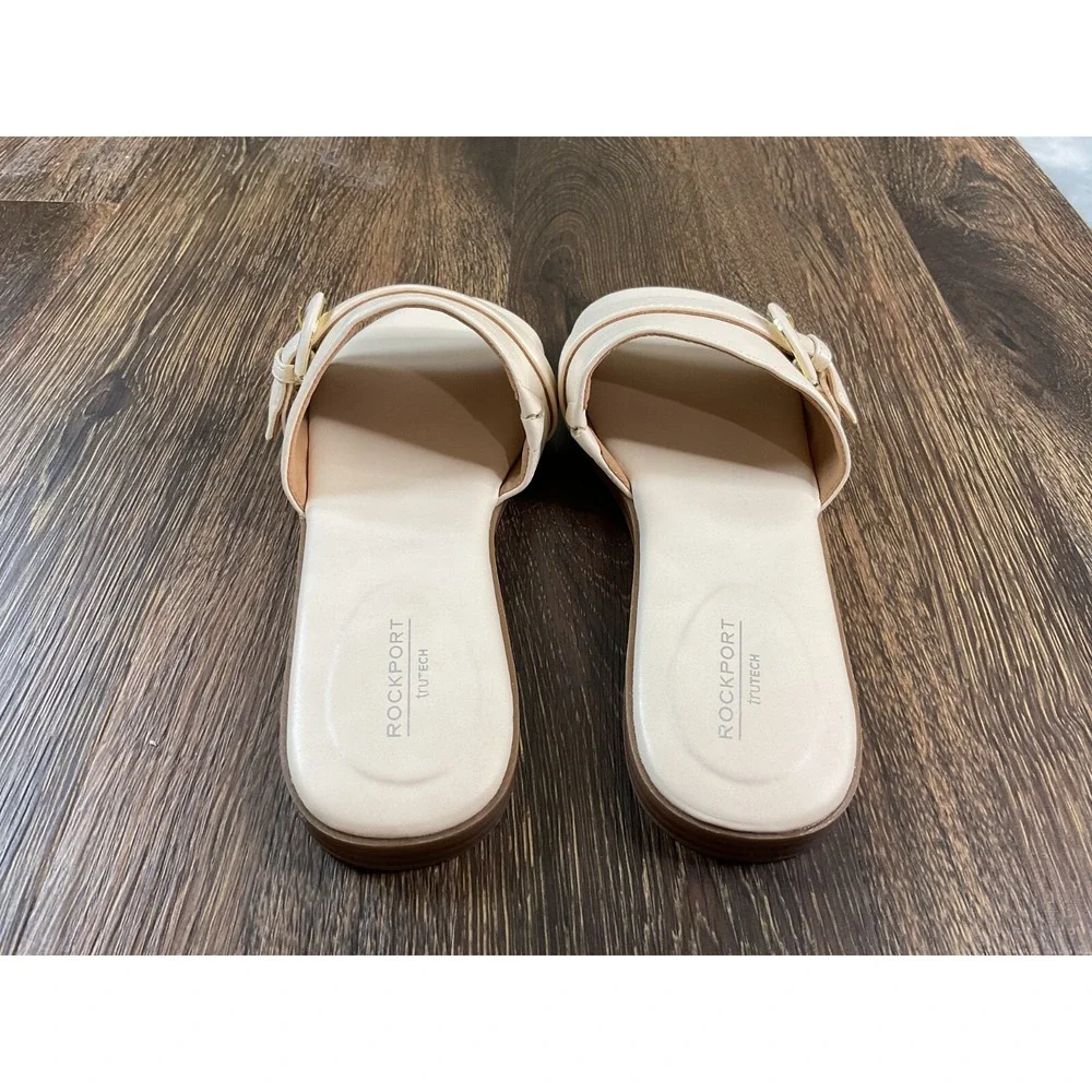 Rockport Trutech Women's Yara Size 8 White Cushioned Slide Sandals C17938 -New‎
